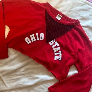 VS Pink cropped Ohio State crewneck